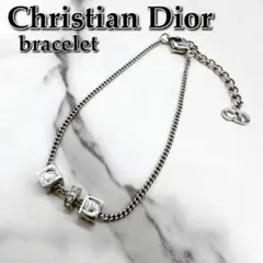 美品☆Christian Dior ブレスレット キューブ ロゴ ラインストーン