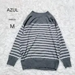 【AZUL】アズール ボーダーニット 大きい グレー 秋冬 上品 ユニセックス