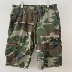 DELUXE 迷彩 カーゴショートパンツ L ヴィンテージ加工