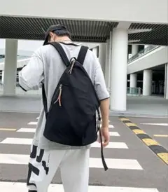 バックパック リュック キャンバスリュック 通勤 通学 アウトドア ブラック