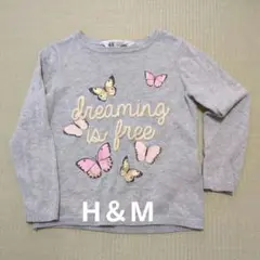 ㉗H&M 蝶デザイン グレー トップス