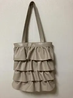 断捨離★【フリル】ベージュショルダーバッグ