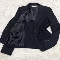 5074 美品✨レディーススーツ ジャケットのみ 春夏 薄手 黒 ビジネススーツ