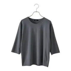 ❁putielal❁シンプル ストレッチ 7分袖 トップス/グレー(M)