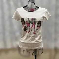 Barbie ホワイト グラフィックプリント 半袖Tシャツ