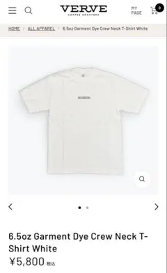定価5,800円 Verve coffee Tシャツ 半袖 XL ホワイト