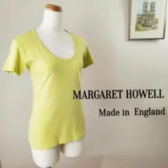 イギリス製マーガレットハウエルラウンドネック半袖Tシャツカットソーライトグリーン