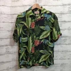 Get Arnie アロハシャツ グリーン メンズ 植物 花