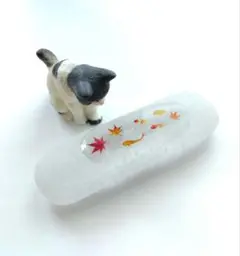 No.801 金魚と猫ちゃんの置物　レジンアート　金魚置物　猫置物　ミニチュア