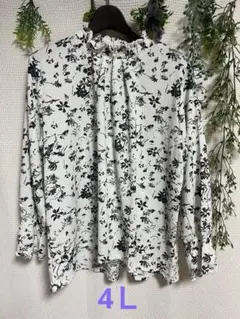 新品未使用☆4Ｌ サラサラ花柄 トップス