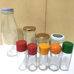 ガラス製空き瓶9本セット