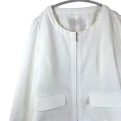 プロポーション ノーカラージャケット ホワイト