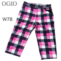 OGIO オジオ チェック柄 7分丈 ゴルフ パンツ W78
