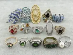 指輪　リング　15点セット　昭和レトロ　ヴィンテージ　アクセサリー　まとめ売り