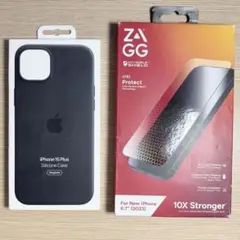 アップル純正 iPhone 15 Plus シリコンケース 保護フィルムセット