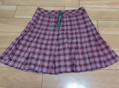 H&M バーガンディ チェック フレアスカート 34P 2着セットになります