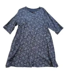 美品✨GAVI DI GAVI 花柄チュニック 9F ネイビー フロントボタン