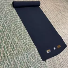 【新品未使用】黒紋付地＜紋入り・共八掛付・グンゼ謹製＞長さ１６ｍ　正絹　反物