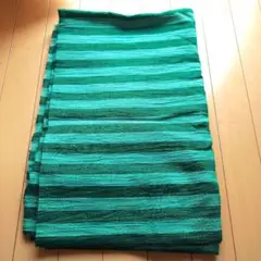 緑と白のストライプ生地 約480cm×100cm