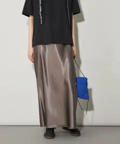 ＜CITEN＞エッセンシャルサテンスカート　モカ