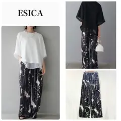 esica ブラックアイボリー タイダイ柄ドロストパンツ(注)上着は出品なし 2025年最新】ESICA タイダイドロストパンツの人気アイテム