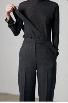 新品 LE CIEL BLEU ベルテッドヘリンボーンパンツ
