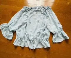 ハニーズ　Honeys オフショルダー　トップス　水色