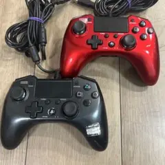 PS4 PS3 コントローラー ホリパッドFPSプラス 赤 黒 2個セット