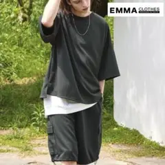 EMMA CLOTHES セットアップ／Tシャツ＆ワイドカーゴショートパンツ