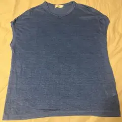 リネン　レディースカットソー　ブルー　M〜Lサイズ1