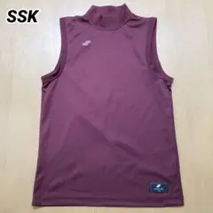 エスエスケー　ハイネック　アンダーシャツ　ノースリーブ　エンジ　えんじ　野球　L