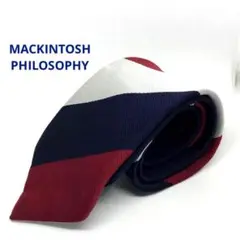 MACKINTOSH PHILOSOPHY ネクタイ　赤×紺×グレー　ストライプ
