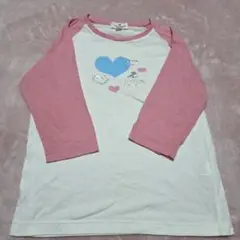 ハートプリント長袖Tシャツ 100cm