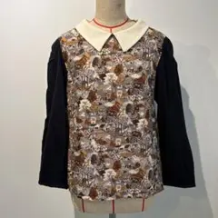 haupia 冬のまち柄 ブラウス