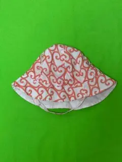 子供用バケットハット オレンジと白のスワール