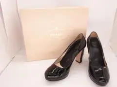 PRADA プラダ エナメル パテント ヒール パンプス ブラック 黒
