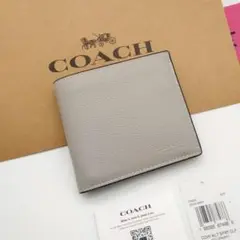 新作　新品　COACH　折り財布　メンズ　人気の小銭入れ付き