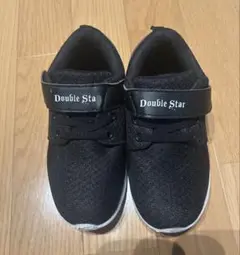 Double Star ブラック キッズスニーカー 18.0