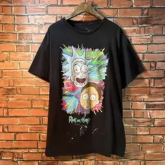 USA古着 RickandMorty キャラクター アニメtシャツ ペイント