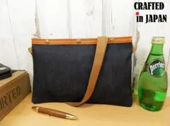 ☆マコさんさま専用です☆デニム×黒レザー　サコッシュ
