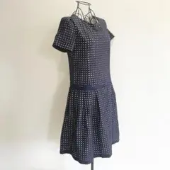ギャラリービスコンティ 半袖ワンピース ネイビー リボン 上品 可愛い 綺麗め