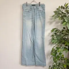HOLLIS DENIM デニム　ブーツカットデニム　ストレッチ　美脚パンツ　S