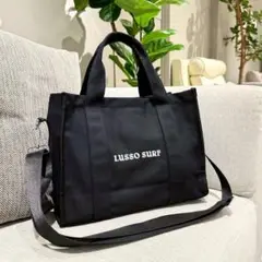 通勤にも便利■LUSSO SURF 2wayショルダートートバッグ　ブラック