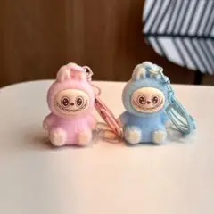 LABUBU ラブブ　キーホルダー　かわいい2点 セット　ブルーとピンク