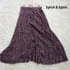 スピックアンドスパン　 ロングスカート幾何学模様　フレアスカート