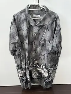 SURF CULT 半袖柄シャツ グレー 花柄