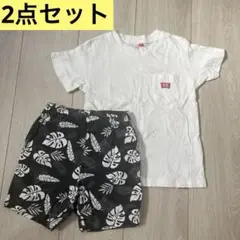 モンステラ柄パンツと白Tシャツセット　95