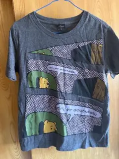 GU くまのプーさん コミックデザイン Tシャツ (グレー)