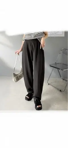 クラシカルエルフ　ウエストゴムポンチカーブパンツ　ゆったり　グレー