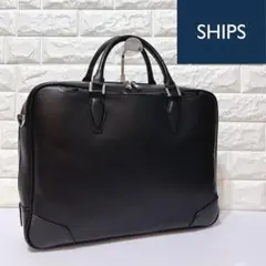 【美品】SHIPS ビジネスバッグ ブリーフケース 黒 PC A4収納可